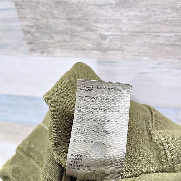 Free People Virgo Zip Front Mini Skirt Cadet Green Cotton Stretch Womens 26 - Picture 4 of 6